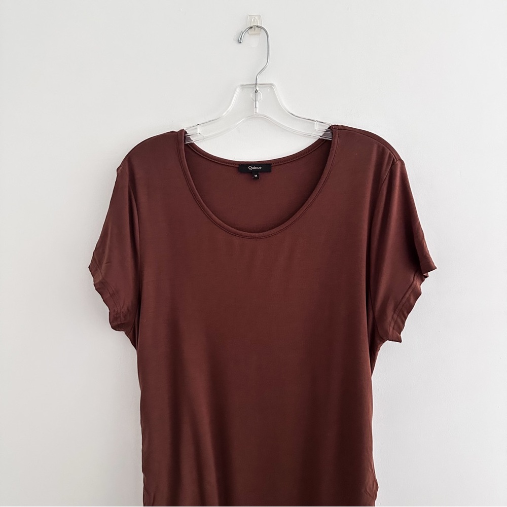 Quince Rust-Brown Short Sleeve Midi Dress - M - Picture 3 of 8